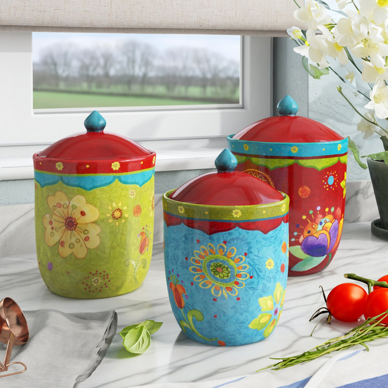 Certified International Tunisian Sunset 3 Piece Canister Set